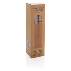 Promotivna putna termosica od bambusa, 450ml, u poklon pakiranju | Poslovni pokloni