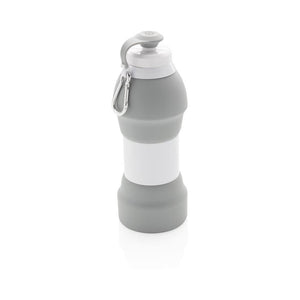 Reklamna sklopiva silikonska sportska boca, 580ml, sive boje | Poslovni pokloni