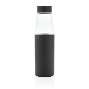 Eko poslovni pokloni | Promotivna vakuumski izolirana eko staklena boca, 500ml, crne boje, za tisak loga