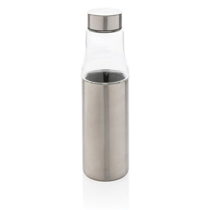 Eko poslovni pokloni | Promotivna vakuumski izolirana eko staklena boca, 500ml, srebrne boje