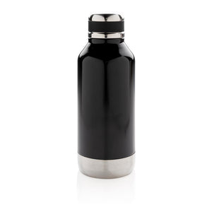 Nepropusna promidžbena termos boca s metalnom pločicom za logo, 500ml, crne boje | Poslovni pokloni