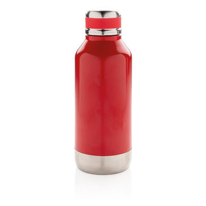 Nepropusna promidžbena termos boca s metalnom pločicom za logo, 500ml, crvene boje | Poslovni pokloni