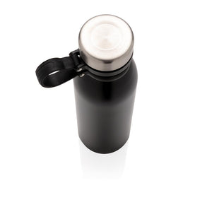 Promotivna boca s vakuumskom bakrenom izolacijom, 600ml, crne boje, za tisak loga | Poslovni pokloni