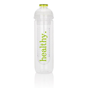 Promotivna boca za vodu s odjeljkom za voće 500 ml zelene boje sa tiskom logotipa | Poslovni pokloni | Promo pokloni