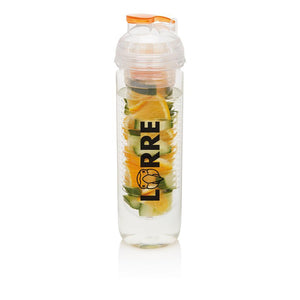 Promotivna boca za vodu s odjeljkom za voće 500 ml narančaste boje sa tiskom logotipa | Poslovni pokloni | Promo pokloni