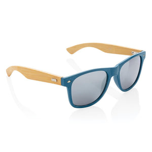 Promotivne sunčane naočale od bambusa i slamnatog materijala, plave boje | Poslovni pokloni