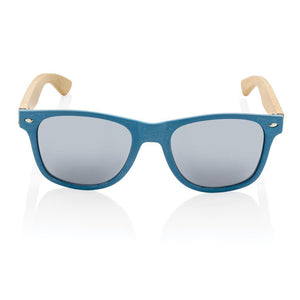 Reklamne sunčane naočale od bambusa i slamnatog materijala, plave boje | Poslovni pokloni
