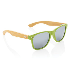 Promotivne sunčane naočale od bambusa i slamnatog materijala, zelene boje | Poslovni pokloni