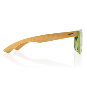 Promotivne sunčane naočale od bambusa i slamnatog materijala, zelene boje, za tisak loga | Poslovni pokloni