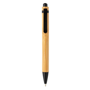 Reklamna kemijska olovka od bambusa Bamboo, crne boje | Poslovni pokloni