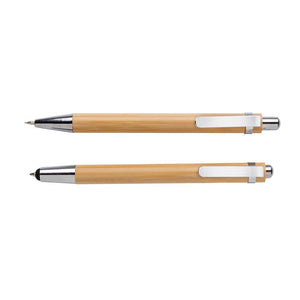 Promotivni set za pisanje od bambusa, kemijska olovka i tehnička olovka | Poslovni pokloni