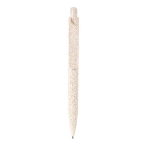 Promotivna eko kemijska olovka od vlakana slame, bijele boje, za tisakk loga | Poslovni pokloni
