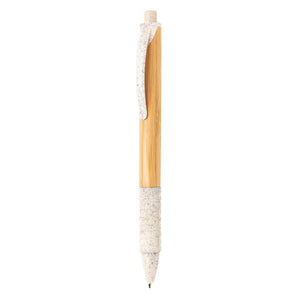 Promotivna kemijska olovka od bambusa i vlakana slame bijele boje | Poslovni pokloni | Promo pokloni