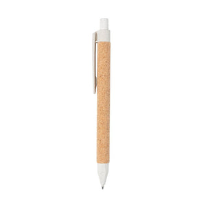 Reklamna kemijska olovka od eko materijala, bijele boje, za tisak loga | Poslovni pokloni