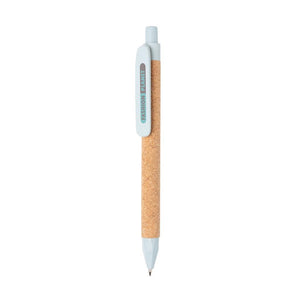 Reklamna kemijska olovka od eko materijala, plave boje, za tisak loga | Poslovni pokloni