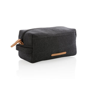 Promotivna platnena luksuzna kozmetička torbica bez PVC-a, crne boje | Poslovni pokloni