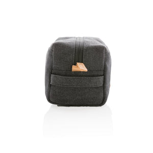 Promotivna platnena luksuzna kozmetička torbica bez PVC-a, crne boje | Poslovni pokloni i promotivni proizvodi s tiskom loga