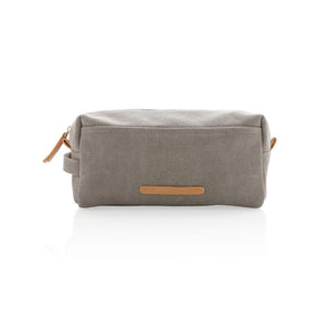Promidžbena platnena luksuzna kozmetička torbica bez PVC-a, sive boje | Poslovni pokloni