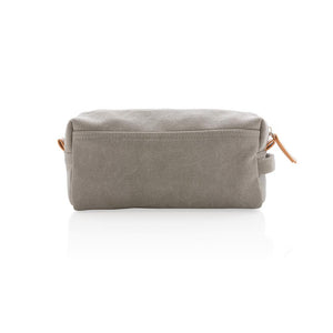 Promo platnena luksuzna kozmetička torbica bez PVC-a, sive boje | Poslovni pokloni