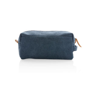 Promo platnena luksuzna kozmetička torbica bez PVC-a, plave boje | Poslovni pokloni