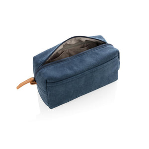 Promotivna platnena luksuzna kozmetička torbica bez PVC-a, plave boje, za tisak loga | Poslovni pokloni