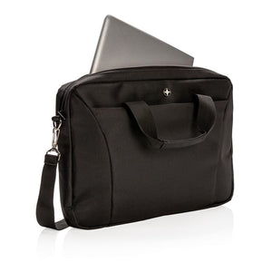 Promidžbena torba za 15,4" laptop Swiss Peak crne boje | Poslovni pokloni | Promo pokloni
