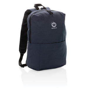 Promotivni ruksak bez PVC-a za sve prigode, navy plave boje, s tiskom loga | Poslovni pokloni