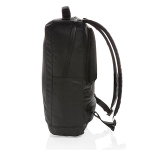 Crni moderni promotivni ruksak za 15,6" laptop bez PVC-a, bočna druga strana | Poslovni pokloni