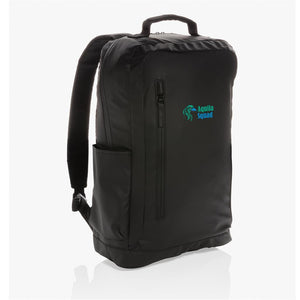 Crni moderni promotivni ruksak za 15,6" laptop bez PVC-a, s tiskom loga | Poslovni pokloni