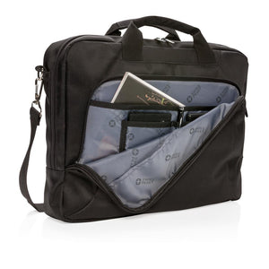 Reklamna torba za 15,6" laptop Swiss Peak Deluxe crne boje | Poslovni pokloni | Promo pokloni