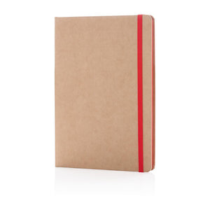 Promotivni eko notes A5 od kraft papira, crvene boje, za tisak loga | Poslovni pokloni