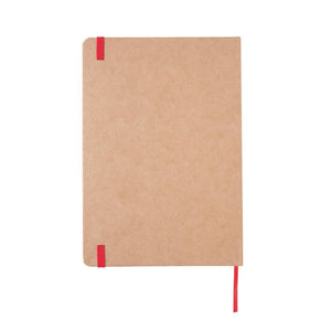 Promotivni eko notes A5 od kraft papira, crvene boje, za tisak loga | Poslovni pokloni i promotivni proizvodi s tiskom loga