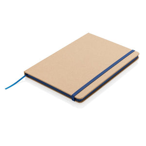 Reklamni eko notes A5 od kraft papira, plave boje, za tisak loga | Poslovni pokloni
