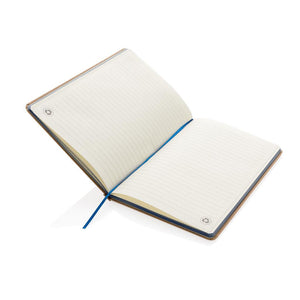 Promidžbeni eko notes A5 od kraft papira, plave boje, za tisak loga | Poslovni pokloni