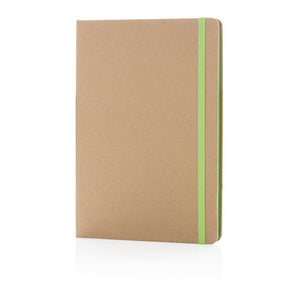 Promotivni eko notes A5 od kraft papira, zelene boje, za tisak loga | Poslovni pokloni