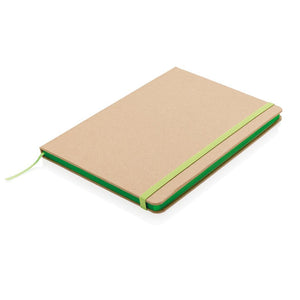 Reklamni eko notes A5 od kraft papira, zelene boje, za tisak loga | Poslovni pokloni