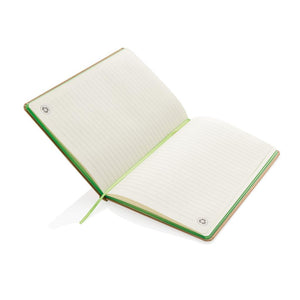 Promidžbeni eko notes A5 od kraft papira, zelene boje, za tisak loga | Poslovni pokloni