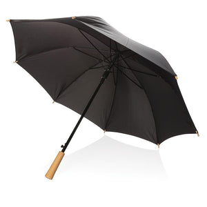 Promotivni automatski 23" kišobran od recikliranog PET materijala, crne boje | Poslovni pokloni